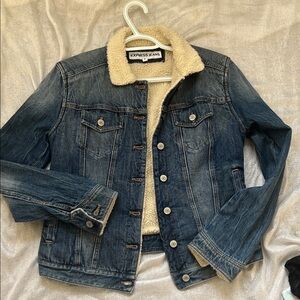 Express Jeans Sherpa-Lined Denim Jacket